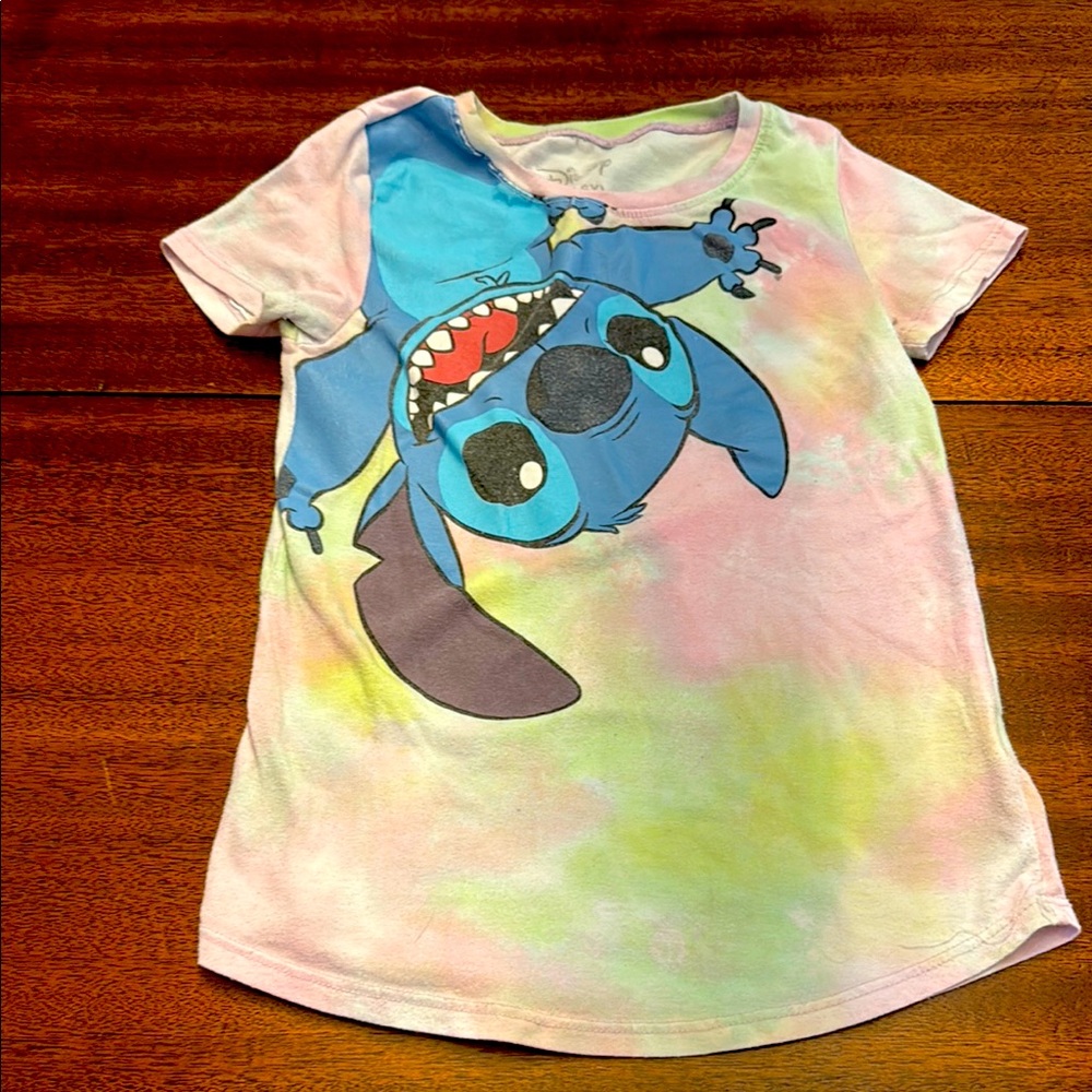 Disney Pink and Blue Stitch Short Sleeve Tee